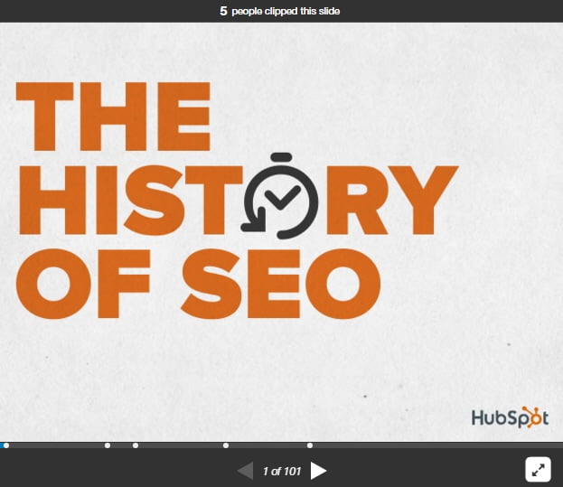 The History of SEO from Slideshare with Images